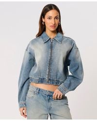 A.Brand - Denim Full-zip Jacket - Lyst