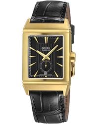 Gevril - Time Square Swiss Automatic Italian Leather Strap Watch - Lyst