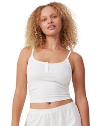 Cotton On - Peached Jersey Henley Camisole Top - Lyst