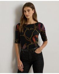 Ralph Lauren - Boat Neck Belting Print T Shirt P Xs Xxl - Lyst