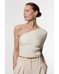 Karen Millen - Knitted One Shoulder Top - Lyst