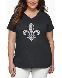 LA Pop Art - Plus Size Lyrics To When The Saints Go Marching In Word Art V-neck T-shirt - Lyst