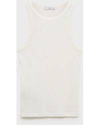 Mango - Fine Ribbed Knit Top - Lyst