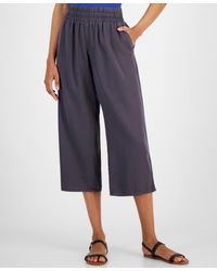 Calvin Klein - Petite Cropped Twill Pull-on Pants - Lyst