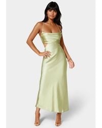 Bebe - Open Back Cut Out Midi Slip Dress - Lyst