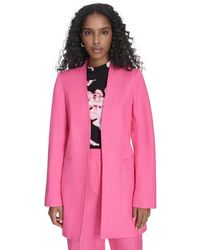 Calvin Klein - Open-front Linen-blend Blazer - Lyst