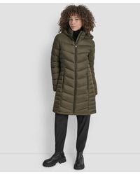 DKNY - Zip-front Long Coat - Lyst