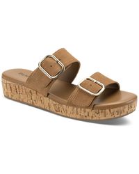Style & Co. - Temppestt Slip-on Buckled Wedge Sandals - Lyst