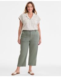 Liverpool Los Angeles - Trendy Plus Size Cargo Wide-leg Cropped Pant - Lyst