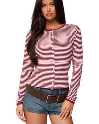 Edikted - Rayla Striped Button Up Top - Lyst