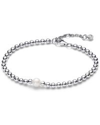 PANDORA - Sterling Timeless Freshwater Cultured Pearl Beads Bracelet - Lyst