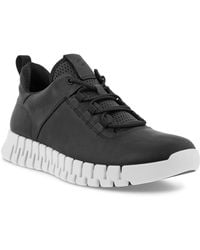 Ecco - Gruuv Leather Elastic Laces Trainers - Lyst