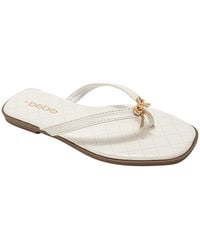 Bebe - Bow Charm Flat Sandals - Lyst
