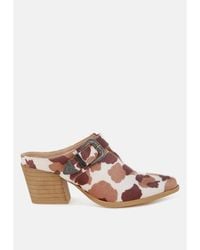Rag & Co - Nometa Faux Suede Buckle Detail Mules - Lyst