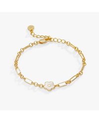 ALEX AND ANI - Mother Of Pearl Daisy Charm Chain Bracelet - Lyst