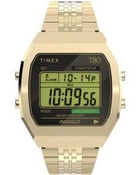 Timex - Quartz Digital T80 Steel -tone Stainless Steel Watch 36mm - Lyst