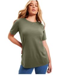 June + Vie - June + Vie Plus Size Short-sleeve Crewneck One + Only Tee - Lyst