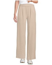 Lands' End - Sport Knit High Rise Pleated Wide Leg Pants - Lyst