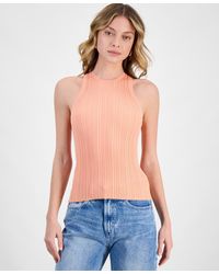 HUGO - Crewneck Ribbed Knit Sleeveless Top - Lyst