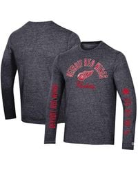 Champion - Distressed Detroit Red Wings Multi-logo Tri-blend Long Sleeve T-shirt - Lyst