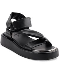 DKNY - Lollie Asymmetrical Platform Sport Sandals - Lyst
