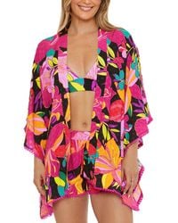 Trina Turk - Solar Floral Kimono Tunic Coverup - Lyst