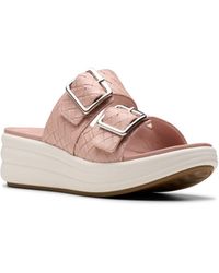 Clarks - Cloudsteppers Drift Buckle Slip-on Flat Sandals - Lyst