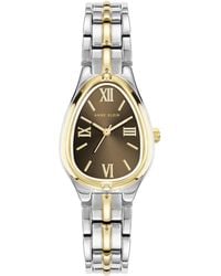 Anne Klein - Quartz Tear Drop Brown Two-tone Alloy Metal Bracelet Watch 30 X 25mm - Lyst