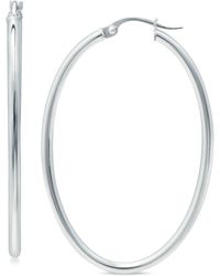 Giani Bernini - Medium Oval Skinny Hoop Earrings - Lyst