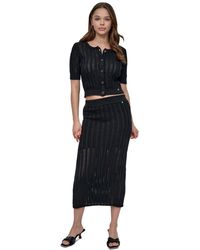 DKNY - Cable Pointelle-stitch Skirt - Lyst
