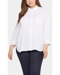 NYDJ - Plus Size Zoey Point Collar Blouse - Lyst