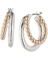 Ralph Lauren - Small Beaded Split Hoop Earrings - Lyst
