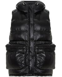 Nocturne - Hooded Puffer Vest - Lyst