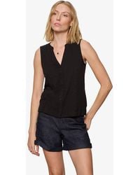 Sanctuary - Petite All Set Button-front Sleeveless V-neck Tank Top - Lyst