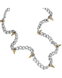 DIESEL - Stainless Steel Chain Necklace - Lyst