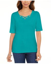 karen scott embellished tops