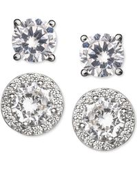 Giani Bernini - 2-pc. Set Cubic Zirconia Solitaire & Halo Stud Earrings In Sterling Silver, Created For Macy's - Lyst