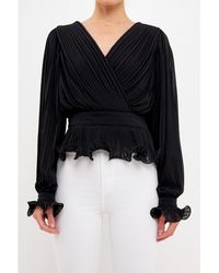 Endless Rose - Long Sleeve Pleated Top - Lyst