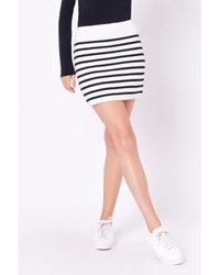 English Factory - Knit Striped Mini Skirt - Lyst