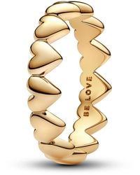 PANDORA - Row Of Hearts Ring - Lyst