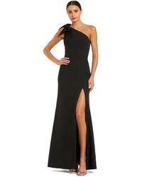 Mac Duggal - Crepe One Shoulder Fitted Gown With Bow - Lyst