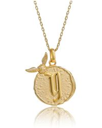 Harry Potter - Wizarding World Golden Snitch Initial Gold Plated Pendant Necklace - Lyst
