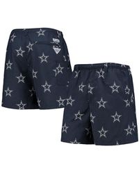 Columbia Navy Dallas Cowboys Backcast Ii Omni-shade Swim Shorts - Blue