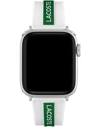 Lacoste Striping White & Green Silicone Strap For Apple Watch® 38mm/40mm