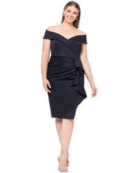 Xscape - Plus Size Off-the-shoulder Ruffled-skirt Cocktail Dress - Lyst