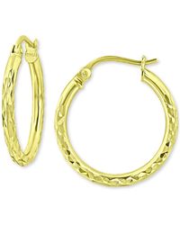 Giani Bernini - Textured Small Hoop Earrings In 18k Gold-plated Sterling Silver, 1", Created For Macy's - Lyst