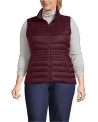 Lands' End - Plus Size Wanderweight Packable Down Vest - Lyst