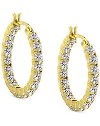 Giani Bernini - Cubic Zirconia In & Out Small Hoop Earrings In 18k Gold-plated Sterling Silver, 1", Created For Macy's - Lyst