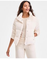 Steve Madden - Corduroy Zip-front Puffer Coat - Lyst
