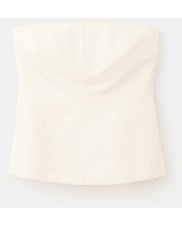 Mango - Strapless Linen Top - Lyst